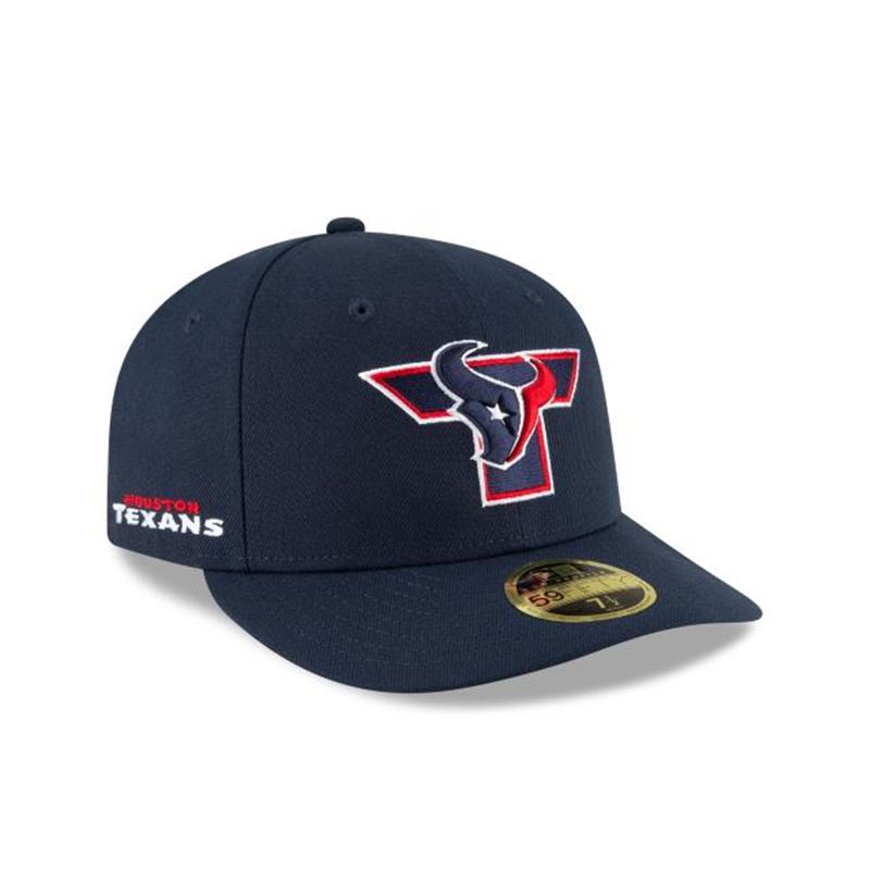 NFL Houston Texans Logo Mix Low Profile 59Fifty Fitted (LXA6047) - Blue New Era Caps